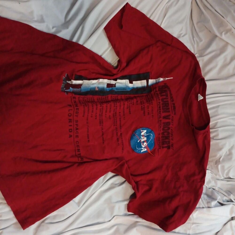 Red Saturn v rocket nasa shirt